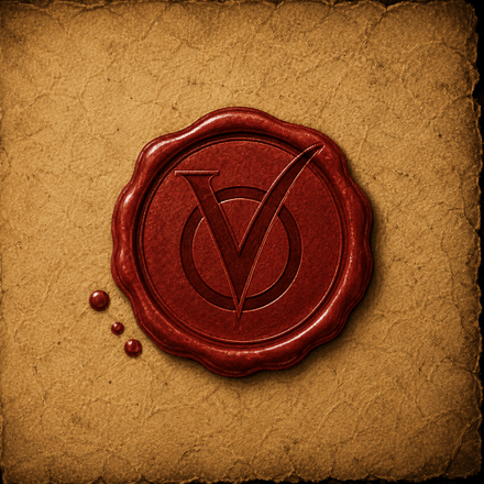 Engraved red constitutional wax seal of VOTE'M OUT™